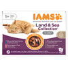 Iams Delights Land & Sea konservide komplekt kassidele želees, 12x85 g