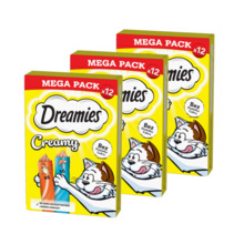Dreamies Creamy MEGA PACK täiendtoit kanaliha ja lõhega, 12x10 g