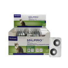 Virbac Milpro 16 mg/40 mg õhukese polümeerikattega tabletid kassidele usside vastu, 1 tbl