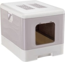 Kassitualett Ferplast Sahara Toilet, 52 x 39 x 40 cm, hall/roosa