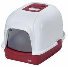 Suletud kassitualett Europet Bernina Medio, 56 x 43 x 40 cm, valge/punane