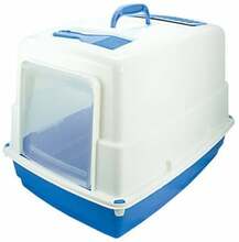 Suletud kassitualett Georplast Heidi, 54 x 39 x 39 cm, sinine/valge