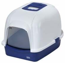 Suletud kassitualett Europet Bernina Medio, 56 x 43 x 40 cm, sinine/valge