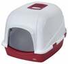 Suletud kassitualett Europet Bernina Jumbo, 70 x 56 x 46 cm, valge/punane