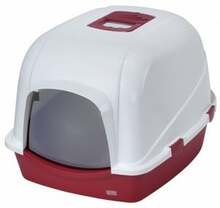 Suletud kassitualett Europet Bernina Jumbo, 70 x 56 x 46 cm, valge/punane
