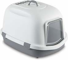 Suletud kassitualett Stefanplast Super Queen 590006GPI, 71 x 55 x 45.6 cm, valge/hall