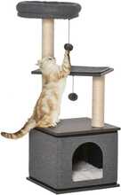 Kasside kraapimispuu PawHut, 104 cm, tumehall