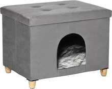 2-IN-1 puf ja kassi pesa Pawhut, hall
