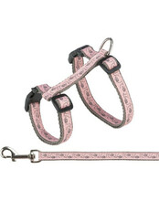 Kasside traksid jalutusrihmaga Trixie, 27-45 cm, 13 mm, hall/roosa