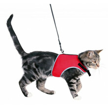 Kasside traksid koos rihmaga Trixie X-Cat, 24-42 cm, 1.2 m, must/punane