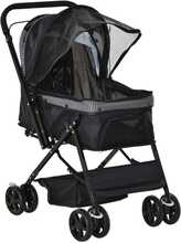 Lemmikloomade vanker PawHut, 76,5 x 52 x 95 cm, must
