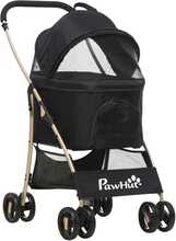 Transpordikäru koertele PawHut 2-in-1, 82 x 49,5 x 98 cm, must
