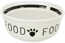 Keraamiline toidukauss kassile Trixie Food, 0.6 L, 15 cm, valge/must, 4 tk