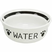 Kauss Trixie Water, keraamika, 0.25 L, 13 cm, valge/must
