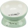 Tõstetud keraamiline kauss kassidele Trixie, 0.15 L, 13 cm, salvei/valge