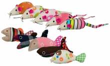 Mänguasi kassidele Trixie Mouse And Fish, 9-12 cm, erinevad värvid