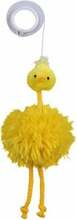 Kassimänguasi Trixie Chicken, elastse paelaga, kollane, 20 cm