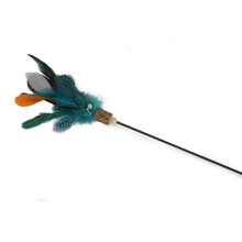 Mänguasi kassidele Camon, sulgedega pulga otsas, 65 cm, must