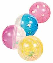 Mänguasi kassidele Trixie Rattling Balls 4166, 4 tk, sinine/kollane/roosa