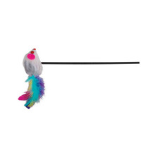 Kassimänguasi Trixie, õng koos hiire ja sulgedega, 50 cm