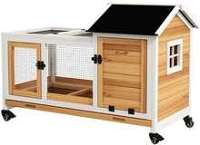 Väikelooma puur kääbusküülikutele PawHut, 108 x 58 x 73,5 cm, kollane