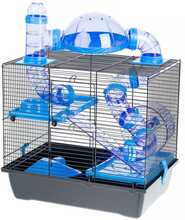 Puur hamstrile Inter-Zoo Rocky + Terrace, 29 x 42 x 55 cm, sinine