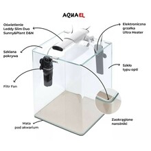 Akvaarium Aquael Optibent 70, must, 68 L, varustusega