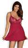 Naistepööa Obsessive Rosalyne Babydoll S/M, punane