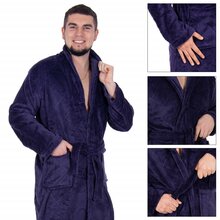 Meeste hommikumantel Springos HA7382, M/L, tumesinine