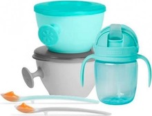 Toidukomplekt Skip Hop Easy-Feed, teal/gray