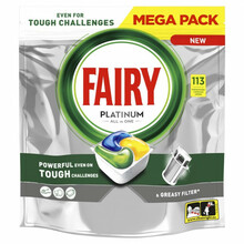 Nõudepesumasina kapslid Fairy Platinum Lemon, 113 tk