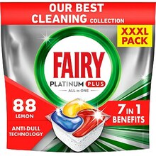 Nõudepesumasina tabletid Fairy Platinum Plus All In One Lemon, 88 tk