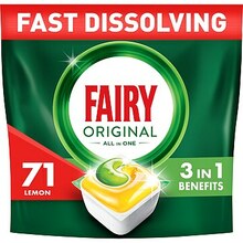 Nõudepesumasina kapslid Fairy All in One Lemon, 71 tk