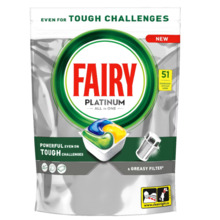 Nõudepesumasina kapslid Fairy Platinum Lemon, 51 tk
