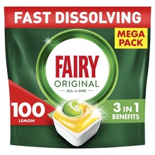 Nõudepesumasina kapslid Fairy All in One Lemon, 100 tk