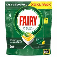 Nõudepesumasina kapslid Fairy All in One Lemon, 116 tk