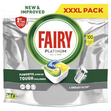 Nõudepesumasina tabletid Fairy Platinum All In One Lemon, 100 tk