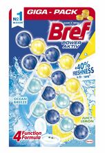 WC-puhastus- ja värskenduskapslid Bref SVR Lemon + Ocean, 4 x 50 g