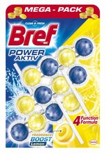 Tualetipoti puhastus- ja värskenduskapsel Bref Power Aktiv Lemon, 3 x 50 g