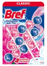 WC-puhasti-värskendaja Bref Power Aktiv Flower, 3 x 50 g
