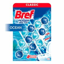 Tualetipuhastus- ja värskendusplokk Bref Power Aktiv Ocean, 3 x 50 g