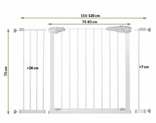 Turvavärav Springos SG00001AC, 76-120 cm, valge