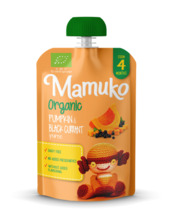 Mamuko ökoloogiline kõrvitsa-mustsõstrapüree, alates 4 kuust, 100 g