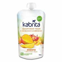 Mango ja õuna püree kitsepiimakoorega Kabrita, alates 6 kuud, 100 g