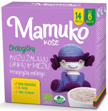Mahe kaera-, odra- ja rohelise tatra puder Mamuko, alates 6. elukuust, 240 g