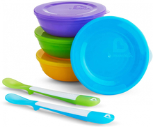 Kausside ja lusikate komplekt Munchkin Love A Bowl, 4+ kuud, 10 tk