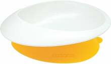 Kauss Edison Mama Baby Suction Plate KJ203, polüpropüleen/termoplastne kumm, valge/kollane, alates 12 kuud