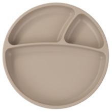 Libisemiskindel taldrik Minikoioi Divided Plate 101050008, silikoon, 19 cm, 6+ kuud, beež