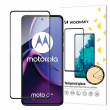Karastatud klaas Wozinsky 9H, Motorola Moto G84, must, Full Glue