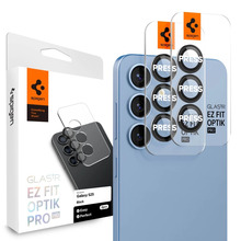 Kaamera kaitseklaas Spigen Optik Pro GLAS.TR EZ FIT, Samsung Galaxy S25, must, 2 tk